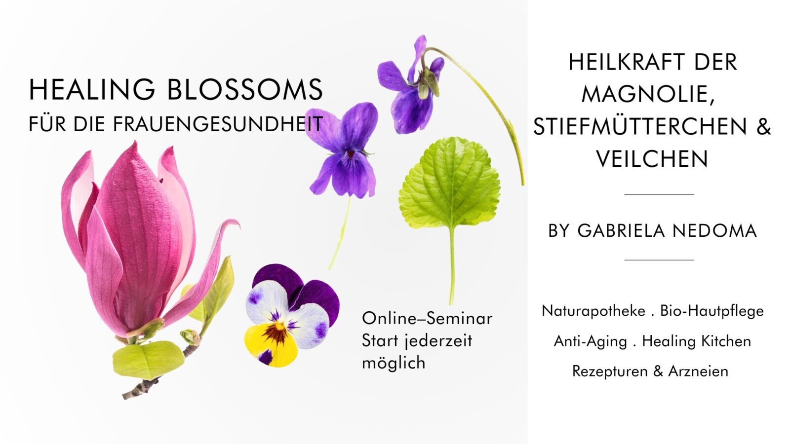 HEALING BLOSSOMS: MAGNOLIEN, STIEFMÜTTERCHEN, VEILCHEN